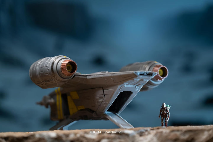 Star Wars™ Micro Galaxy Squadron SWJ0543 - Razor Crest - offizielles 18 cm grosses Fahrzeug mit 1 Mi