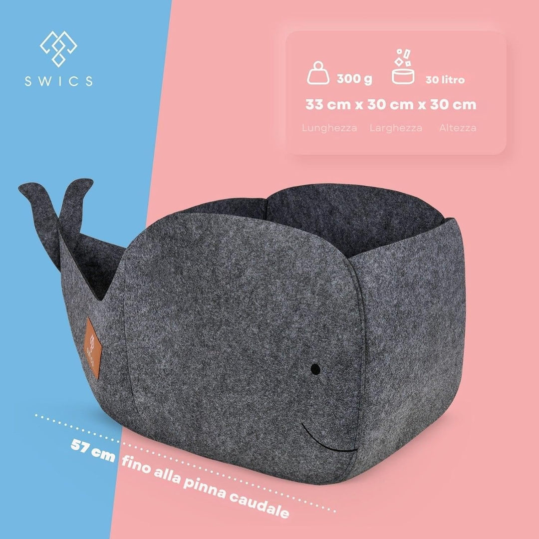 Swics® Aufbewahrungsbox Kinder | 30 L | Spielzeugkiste aus Filz | Perfekte Aufbewahrung für jedes Ka