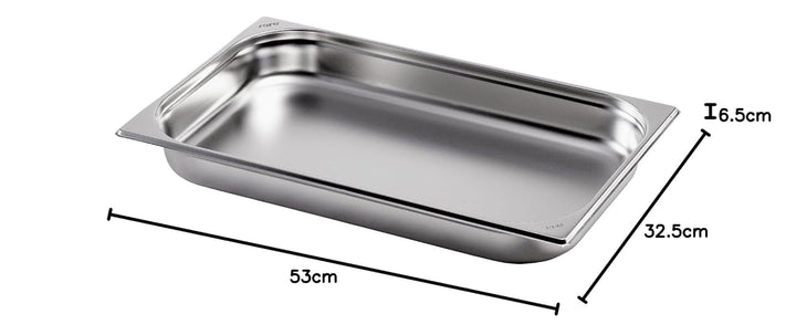 Saro Gastronormbehälter Edelstahl 1/1 GN 65 mm tief, Silber, 53 x 32.5 x 6.5 cm