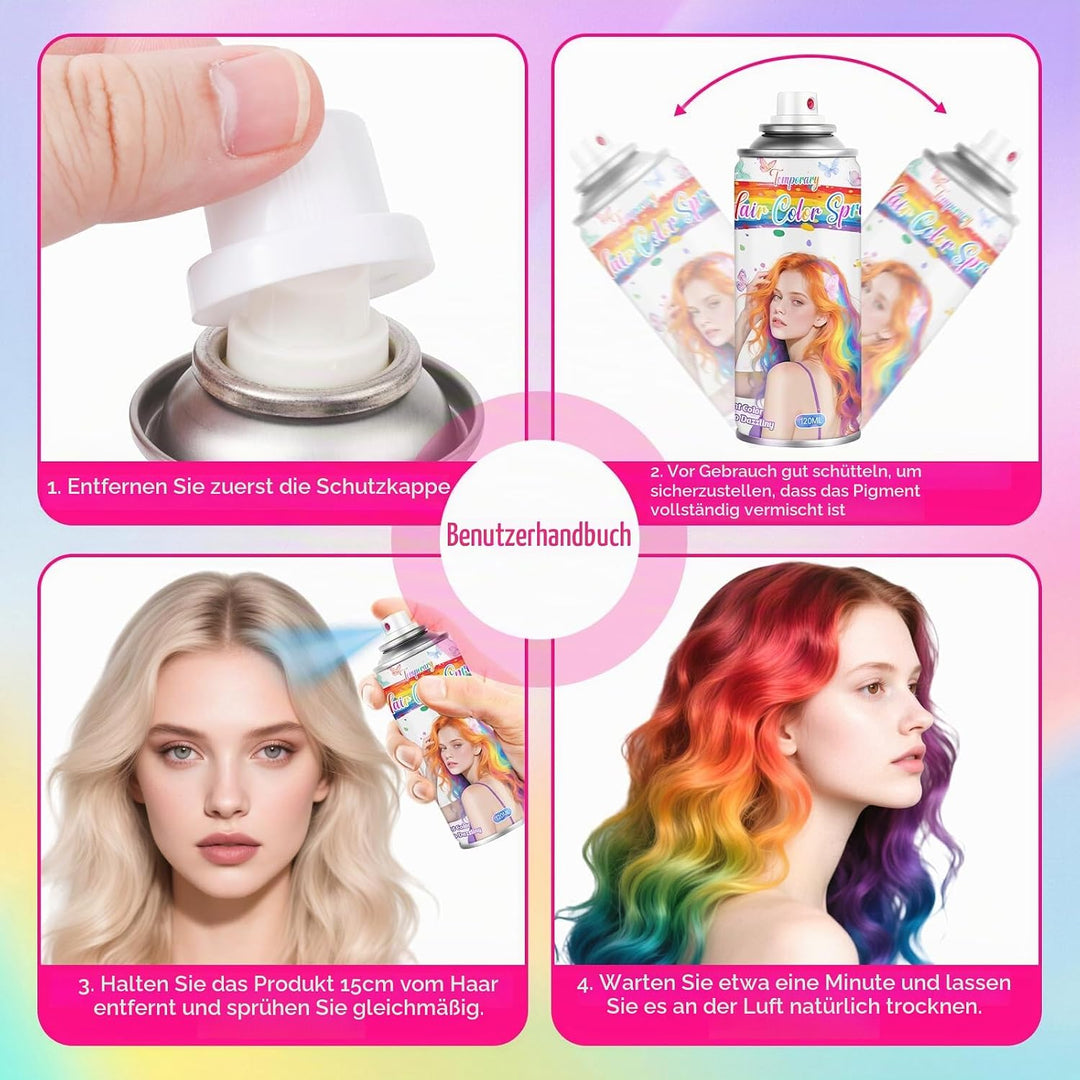 Lila Temporäres Haarfärbespray für Kinder &amp; Frauen - Waschbare Haarfarbe für Ansatzberichtigung, Nic