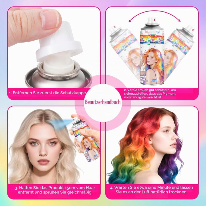 Lila Temporäres Haarfärbespray für Kinder &amp; Frauen - Waschbare Haarfarbe für Ansatzberichtigung, Nic
