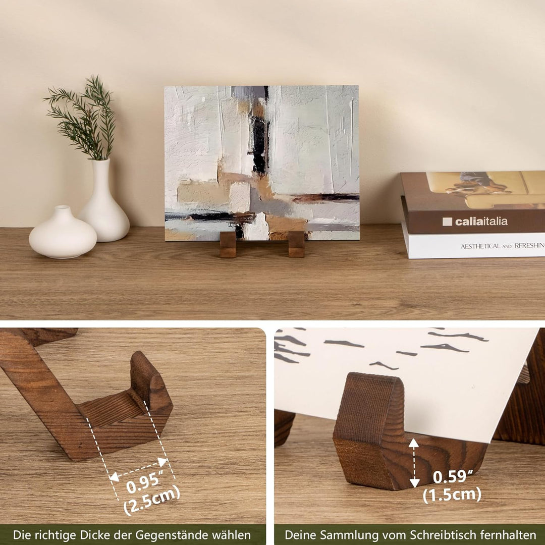 ANBOXIT Tellerständer Holz - 3 Stück Tellerhalter Ständer Es Kann als Display Ständer, Fotoständer,