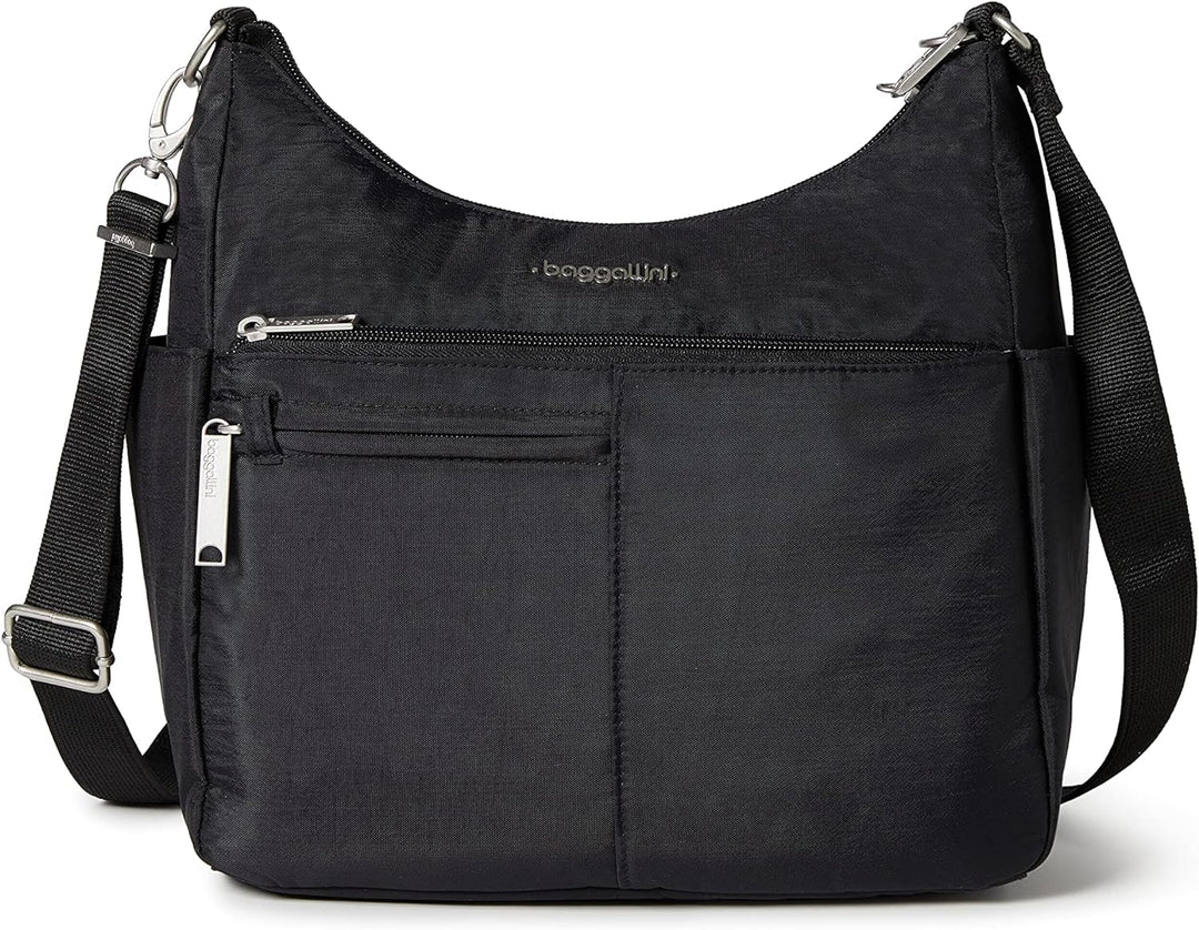 Baggallini Damen Anti-Theft Free Time Crossbody Bag Umhängetasche, Einheitsgrösse Schwarz, Schwarz
