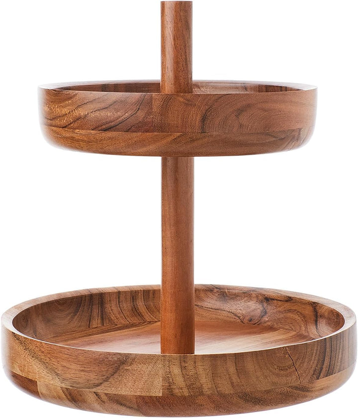BUTLERS Etagere 2-stufig rund H27cm Akazienholz -Acacia- Serviergestell mit 2 Etagen | Servierstände