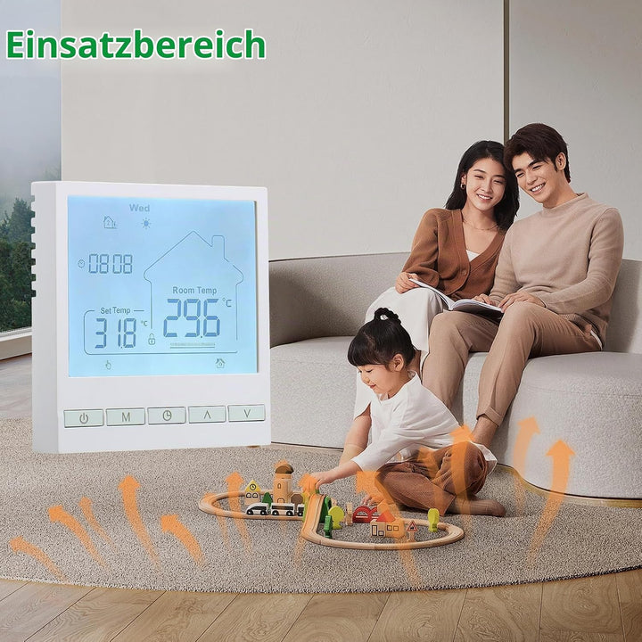 Wengart Digitaler Elektroheizung Thermostat WG902,AC230V 20A Programmierbarer Thermostat,Präzise Tem
