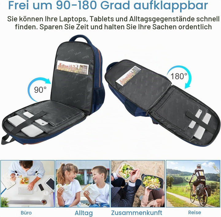 MATEIN Laptop Rucksack mit Kühlfach 17 Zoll, Arbeitrucksack Herren Damen Wasserdicht, Schulrucksack