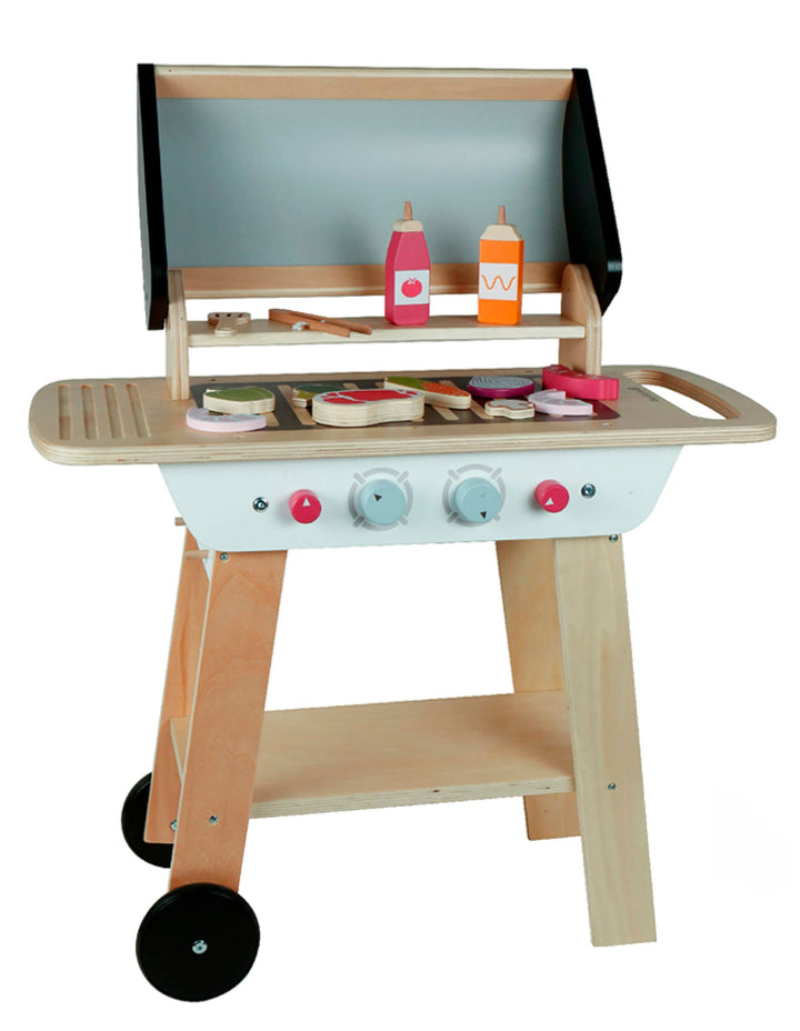 EverEarth Kinder BBQ Grill aus nachhaltigem Holz - Lernspielzeug zum Üben mit Essen und Lebensmittel