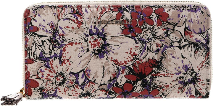 Coccinelle Tassel Flower Print Zip Around Wallet MUL. Crea. P/Cr. P