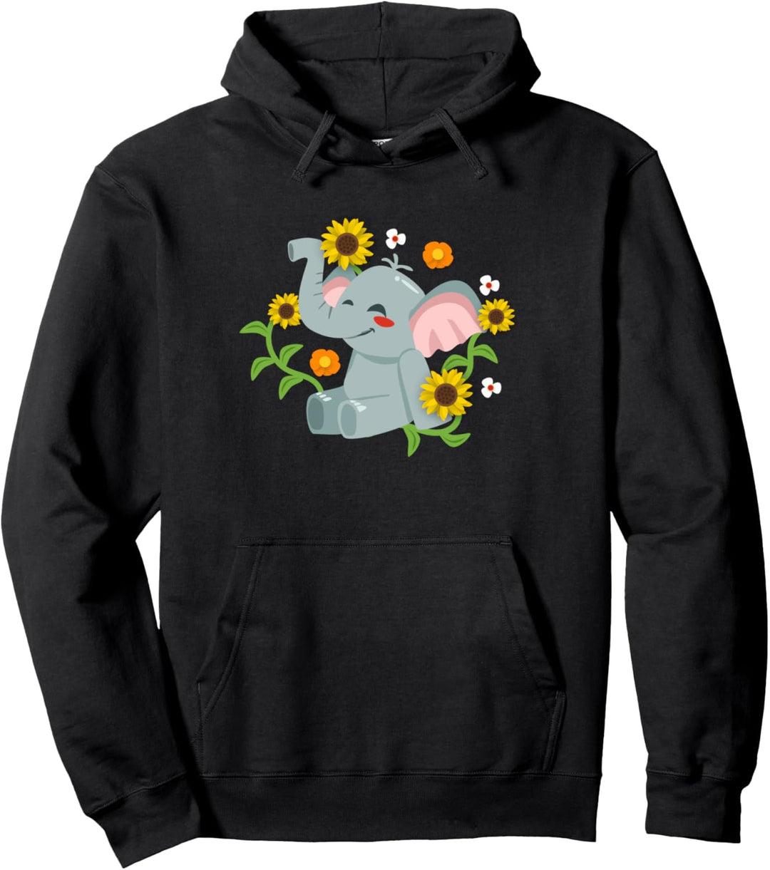 Blumen Elefant Kleidung Sonnenblumen Geschenk Elefanten Pullover Hoodie