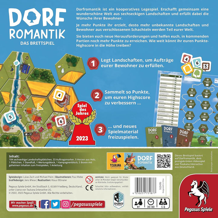 Pegasus Spiele 51240G Dorfromantik *Spiel des Jahres 2023* Brettspiele Pegasus Spiele 51240G Single,