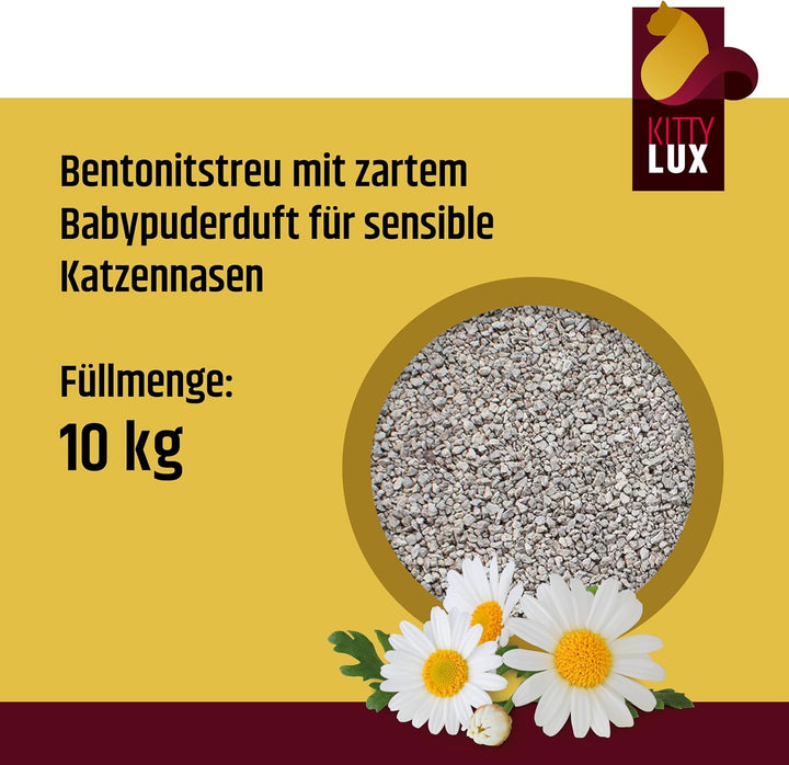 klumpende Katzenstreu Ultimate Sensitive 2x10kg mit Babypuderduft für Sensible Katzen, Klumpstreu 10