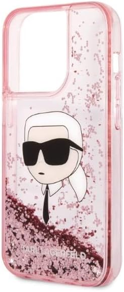 KARL LAGERFELD KLHCP14LLNKHCP Hülle für iPhone 14 Pro 6,1" rosa hardcase Glitter