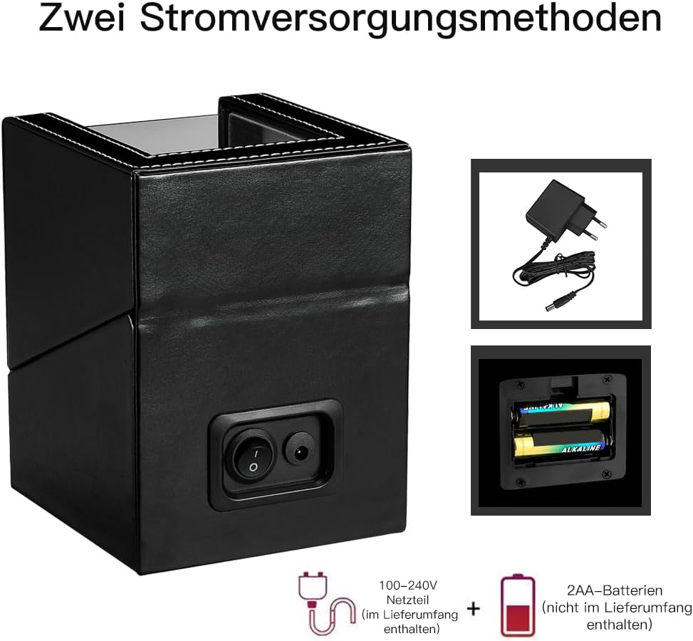 LINGFANSTORE Automatische Uhrenbeweger Box,luxuriöser Single Uhrenbeweger,Uhrengehäuse mit leisem Ma