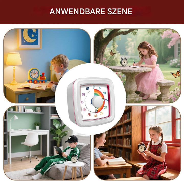 Visueller Timer,Mechanische Countdown-Uhr für Kinder und Erwachsene - Lehruhr Leises Zeitmanagement