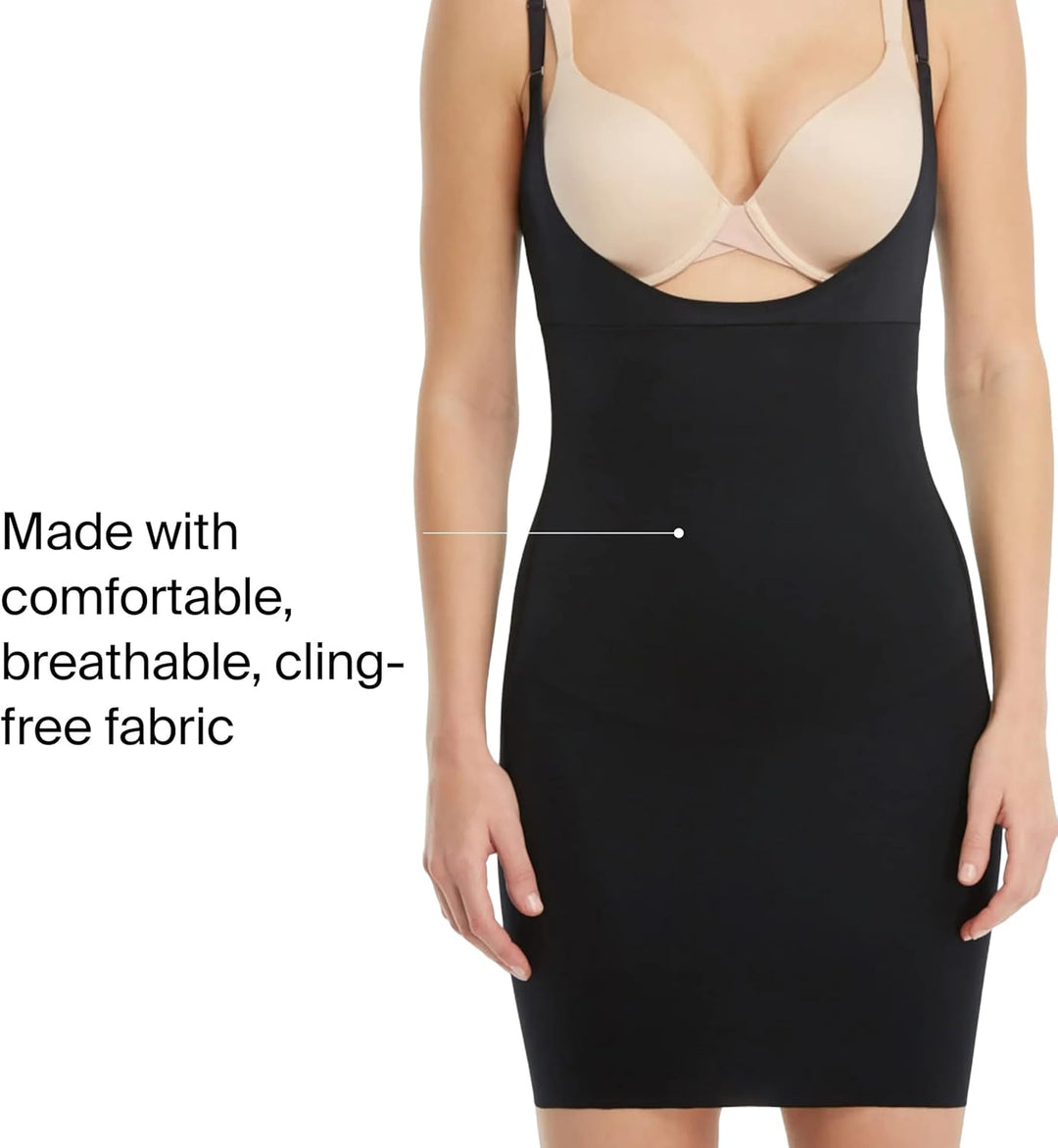 SPANX Shapewear für Damen Sculptant, Open Bust Full Slip (Regular und Übergrösse) M Veryblack, M Ver