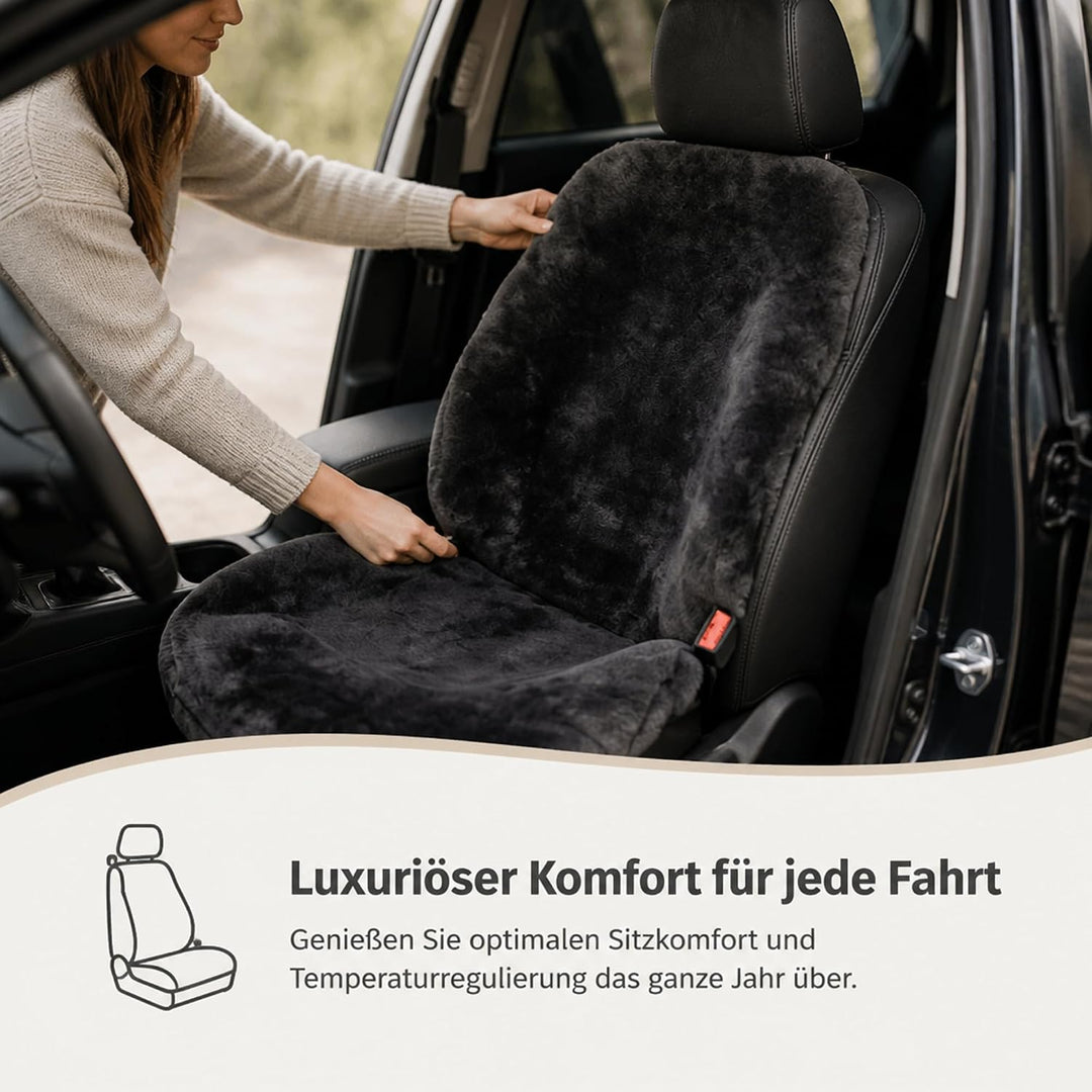 Leibersperger Felle Autositzbezug/Autofell Premium aus hochwertigem Lammfell – 2 Stück – Universelle