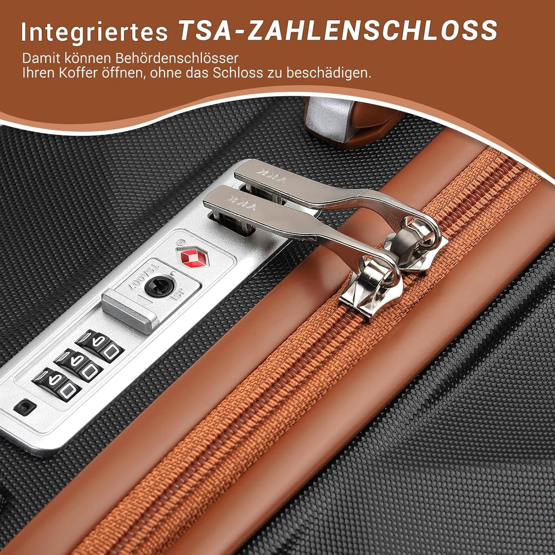 British Traveller Handgepäckkoffer 54x36.5x21.5 cm Leichter Reisekoffer aus ABS+PC mit TSA-Schloss,