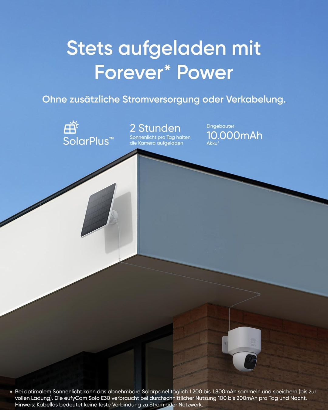 eufy eufyCam Solo E30, 2er-Pack, Solar Überwachungskamera, 360° Schwenk, KI-Tracking, 2K-Qualität, K