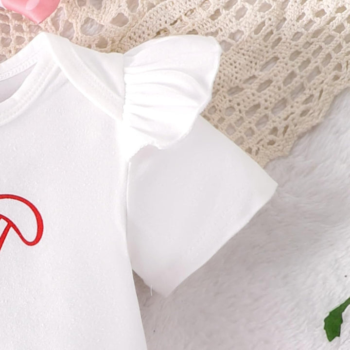 Baby Mädchen Ostern Kleidung Geburtstag Outfit Bunny Kurzarm Strampler Hohe Taille Rüschen Tütü Rock