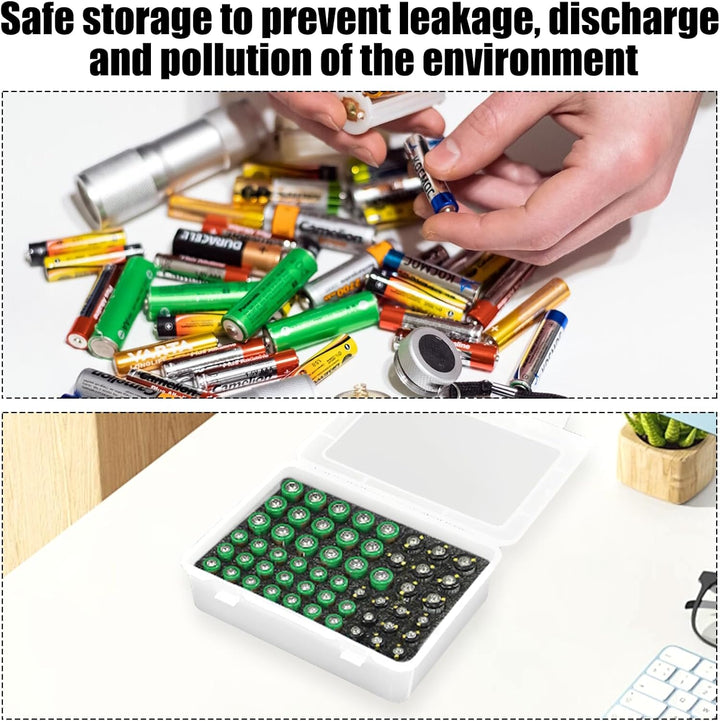 Batterie Aufbewahrungs Organizer, Dedizierten Batteriebox für 54 AAA AA Batterien, Sichere Lagerung,