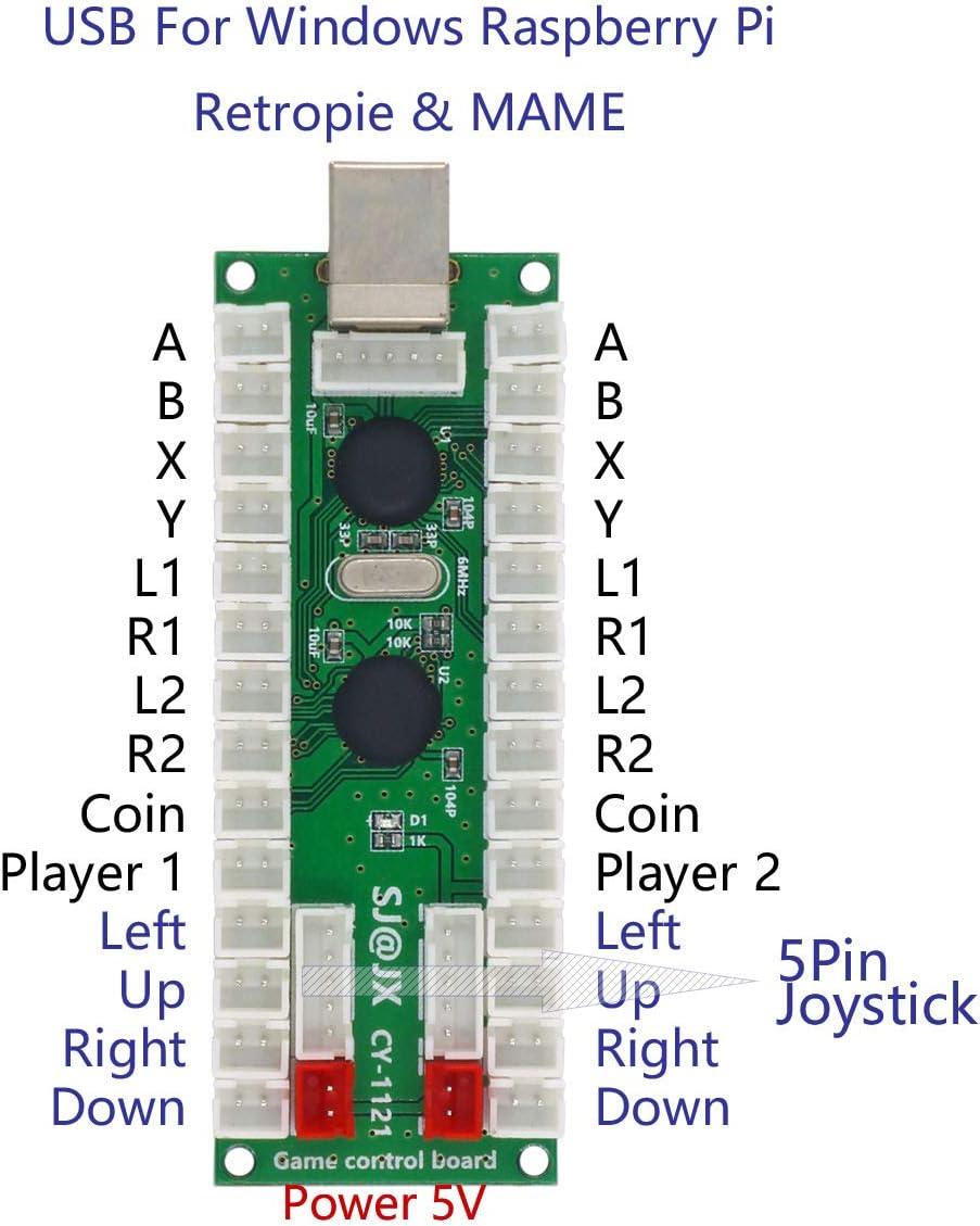 Arcade Game 2 Player Controller DIY Kit Buttons Cherry MX Mechanical Keyboard Black Switch Matt Fros