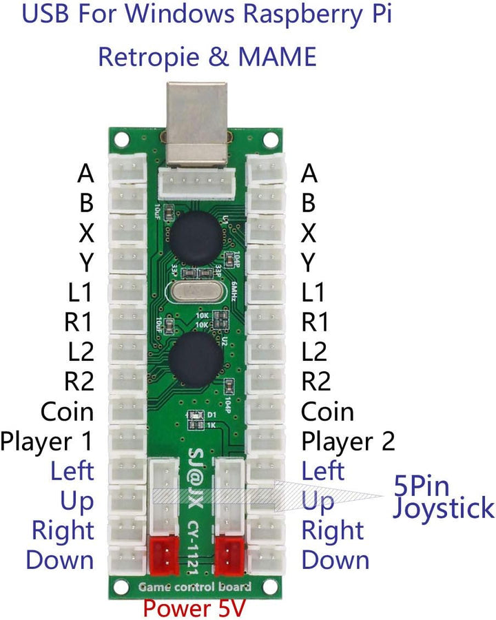 Arcade Game 2 Player Controller DIY Kit Buttons Cherry MX Mechanical Keyboard Black Switch Matt Fros