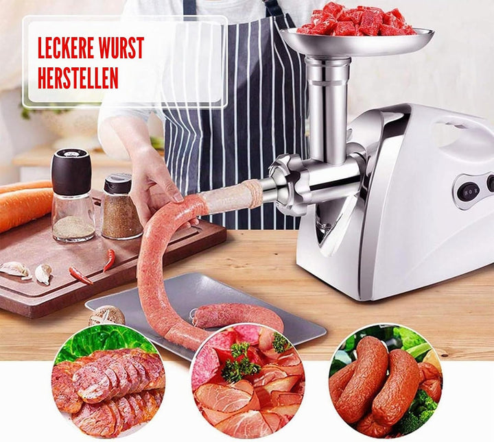 Wurstfüller Edelstahl Rohre, 3 Grössen Wurstfülltrichter Sausage Filler Fleischwolf Befestigung Wurs