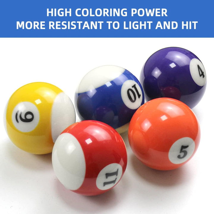 PolyMath Billiard Pool Balls, Complete Set of 16 Pool Balls, Diameter 22.5" (57.2mm) Weight 170/180G
