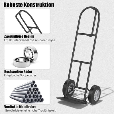 COSTWAY Sackkarre mit P-Griff, belastbar bis 300 kg, Metall Stapelkarre Schwerlast, Transportkarre m