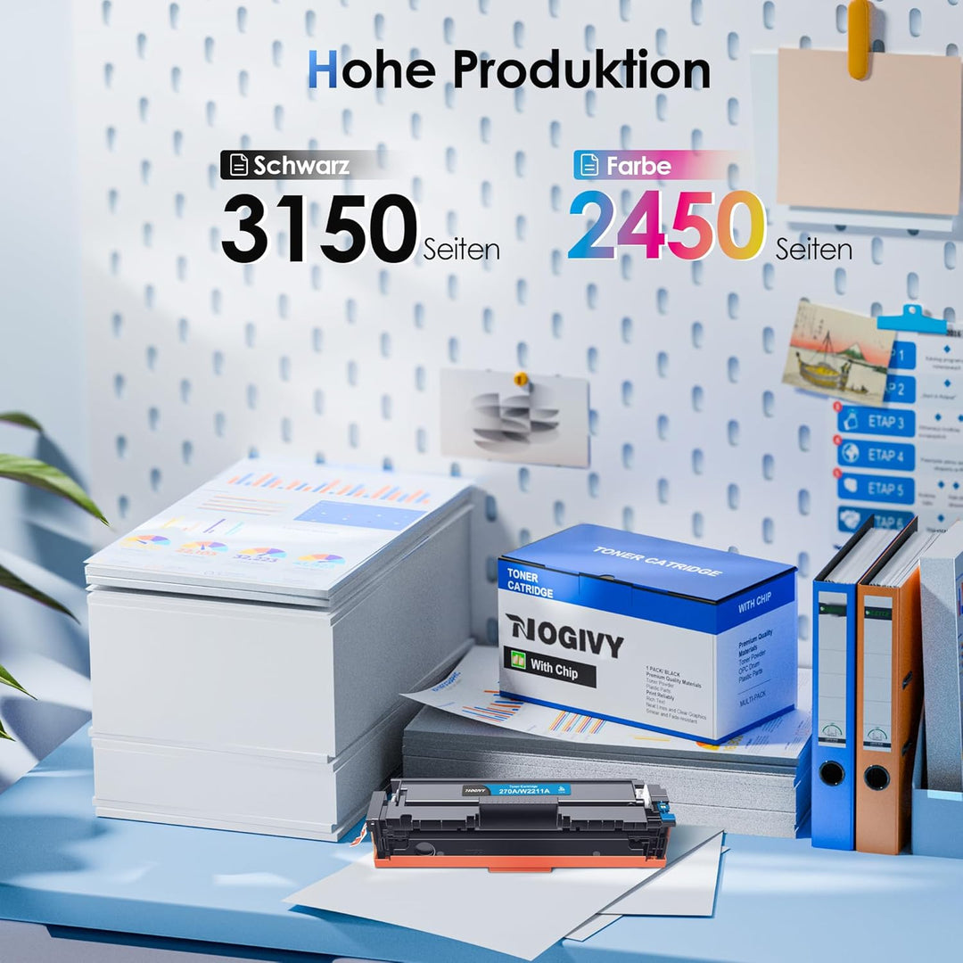 NOGIVY 207X Toner Set mit Chip Kompatibel für HP 207X 207A Toner für Color Laserjet Pro MFP M283fdw