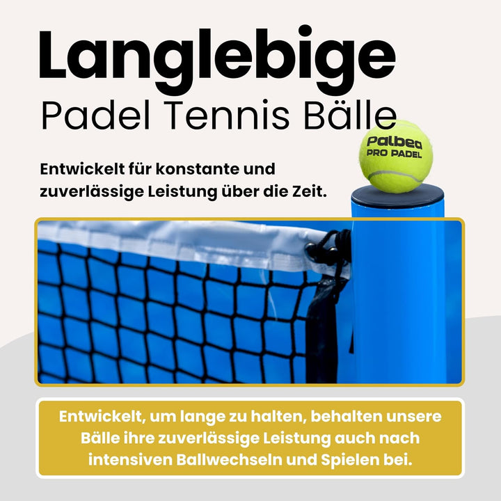 Palbea PRO Padel - FIP Zugelassene Padelbälle - 1 Karton x 6/12 Röhren - Padel Bälle mit HV Filz für