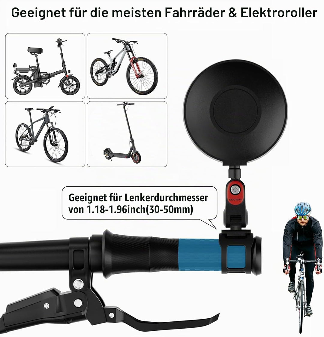 2 Stück Rückspiegel für Segway Ninebot MAX G30 &amp; G3, Einstellbarer Weitwinkel-Rückspiegel, Kompatibe