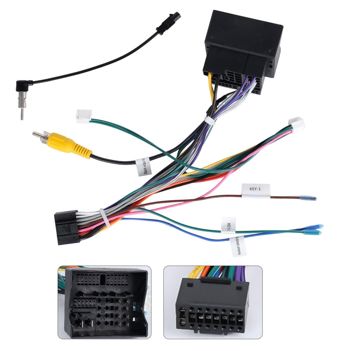 CAMECHO 52 PIN ISO Adapterkabel für VW/Golf/Passat/Touareg/Polo/Touareg/Skoda/Seat mit Radioantenne,