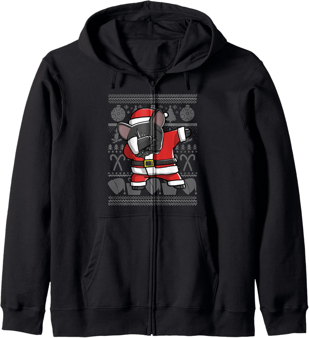 Dabbing Französische Bulldogge Dab Dance Weihnachten Hund Kapuzenjacke