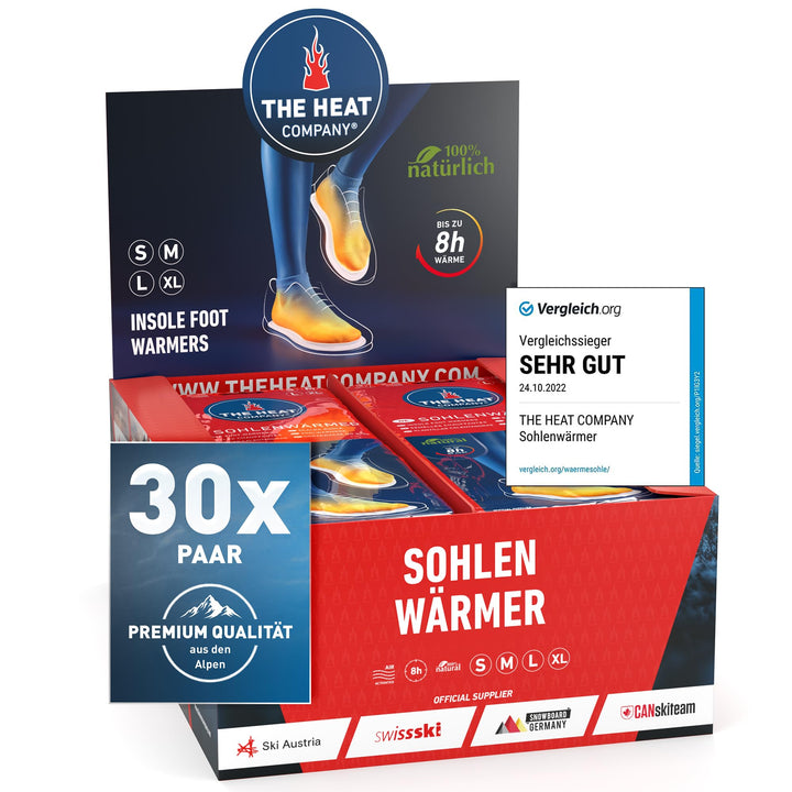 THE HEAT COMPANY Sohlenwärmer - 5, 10 oder 30 Paar - EXTRA WARM - Wärmesohlen - Fusswärmer - 8 Stund