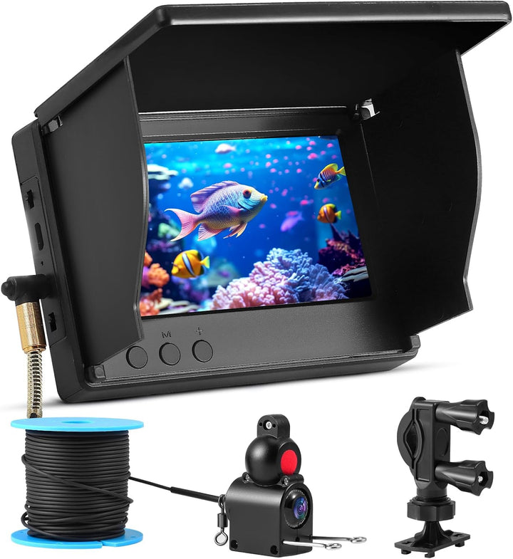 Fischfinder, Unterwasserkamera Angeln, 1080PHD, 4.3Zoll IPS Display, 2000 Helligkeit, IP68 Wasserdic