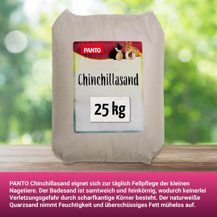 PANTO naturweisser Chinchillasand Badesand Quarzsand 25kg