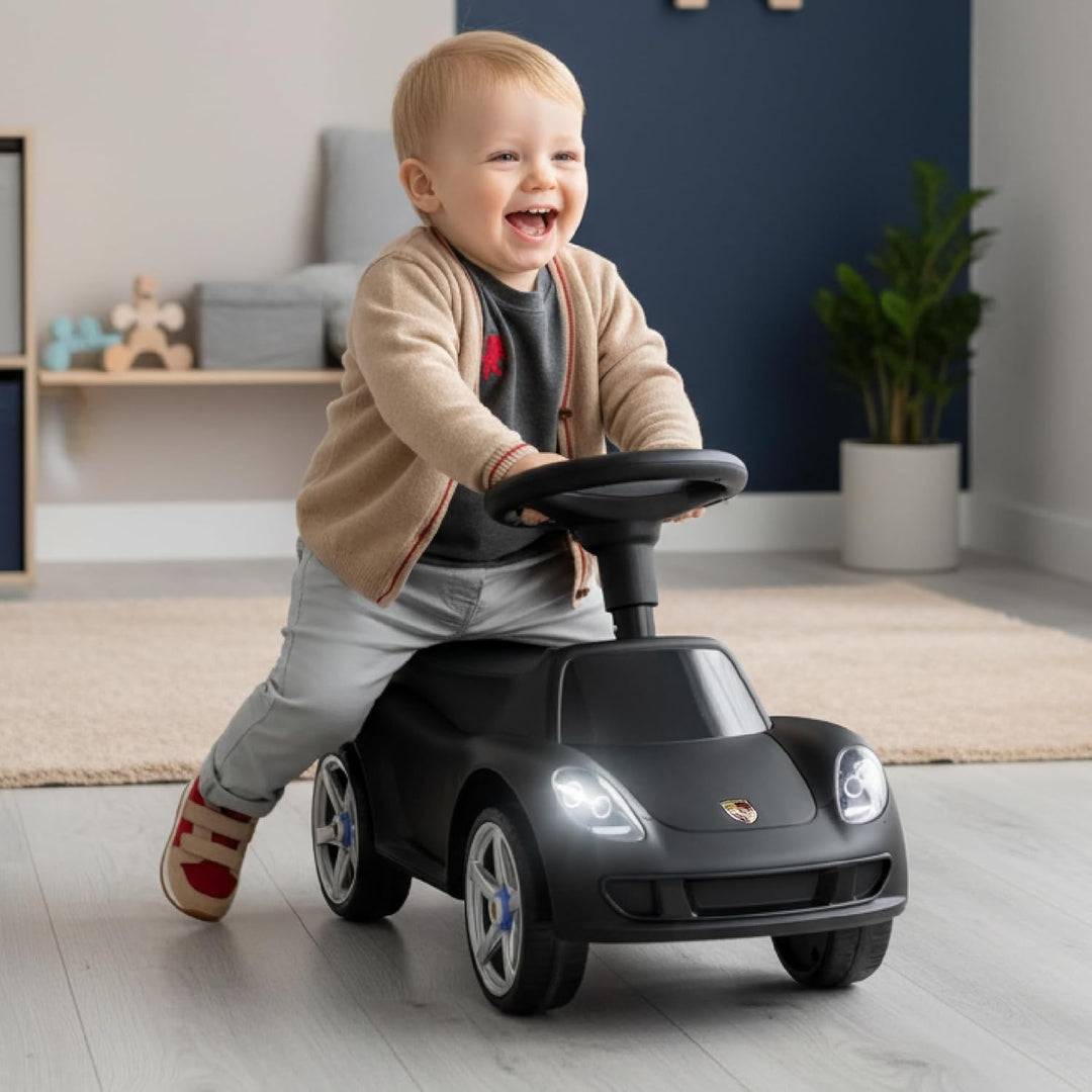 sun baby Rutschauto ab 18 Monaten – Porsche Carrera GT – Lenkrad mit Knöpfen, Scheinwerfer, realisti