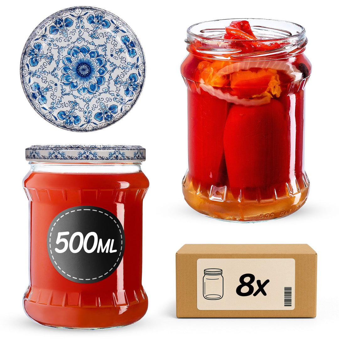 KADAX Einmachgläser 500ml TO82, Sturzgläser Mason Jar mit Schraubdeckel, Luftdichte Twist-off Gläser
