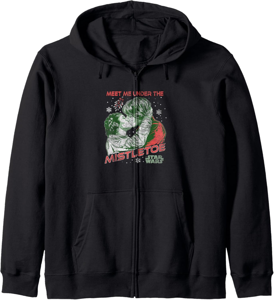 Star Wars Christmas Han Solo & Leia Kiss Under The Mistletoe Kapuzenjacke