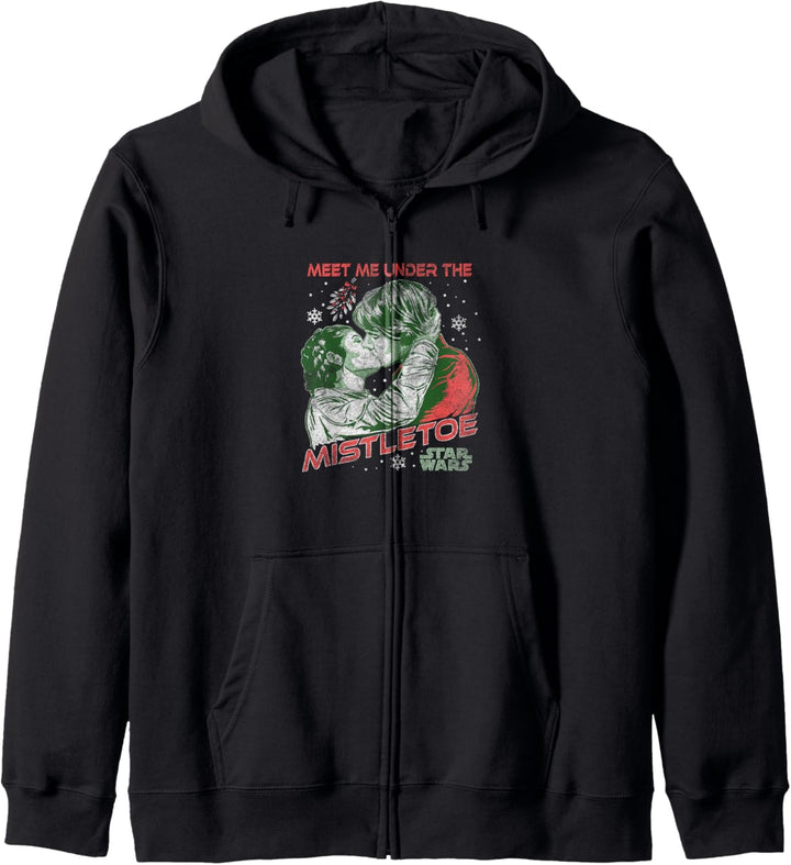 Star Wars Christmas Han Solo & Leia Kiss Under The Mistletoe Kapuzenjacke