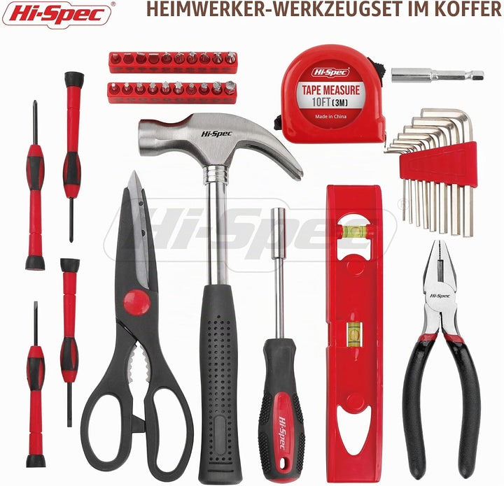 Hi-Spec 39-tlg. Mini Werkzeug Set - Ein kleiner Werkzeugkoffer gefüllt mit Werkzeugen für DIY-Projek