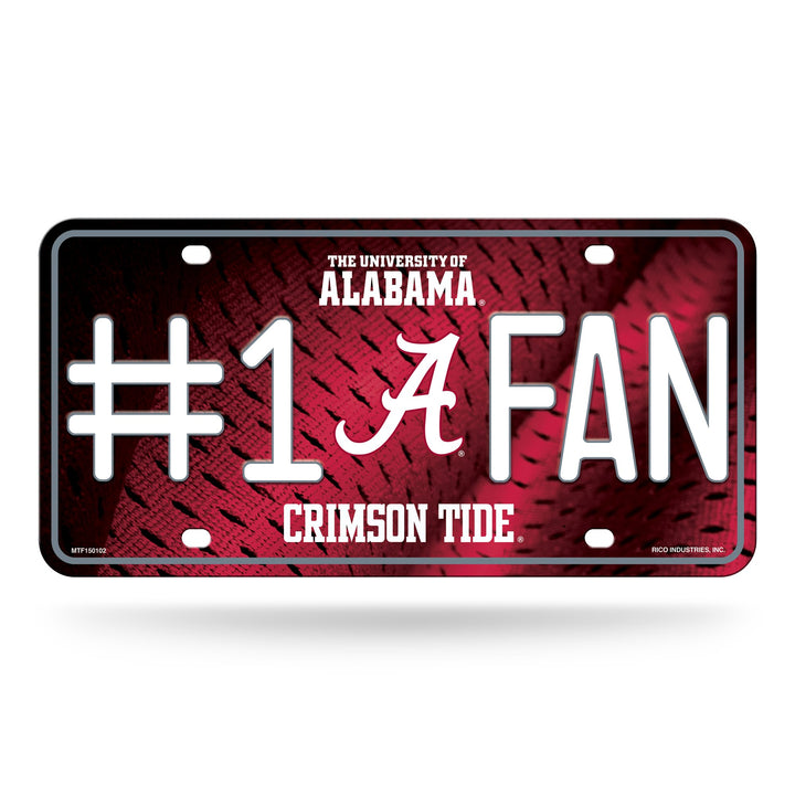 Rico NCAA #1 Ventilator, Metall, Auto Tag Alabama Crimson Tide, Alabama Crimson Tide