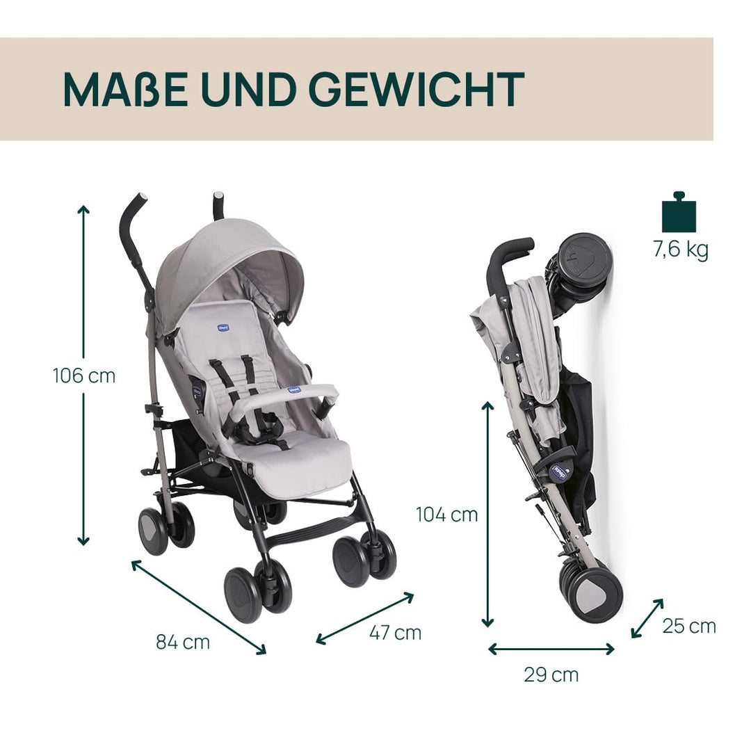 Chicco Echo Light Kinderwagen, Buggy von 0 Monaten bis 22 kg, verstellbare Rückenlehne, geräumiger S