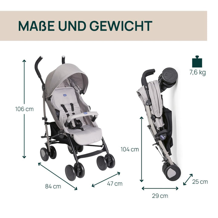 Chicco Echo Light Kinderwagen, Buggy von 0 Monaten bis 22 kg, verstellbare Rückenlehne, geräumiger S