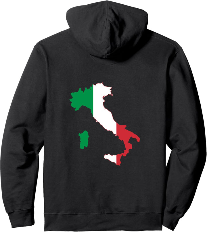 Italien Land Umriss auf Flagge Pullover Hoodie