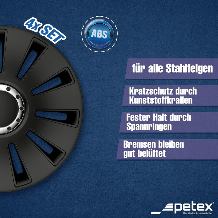 Radzierblenden/Radkappen 531614 Silverstone Pro Black 14 Zoll