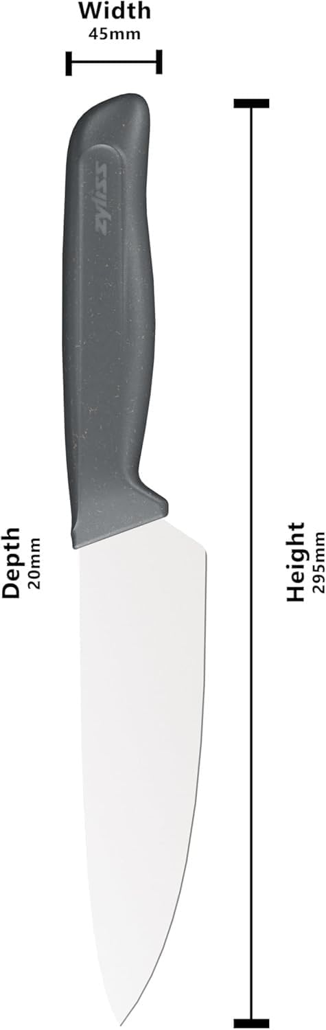 Zyliss Kochmesser, 15 cm, scharfe Edelstahlklinge mit nachhaltigem, rutschfestem Griff aus Weizenstr