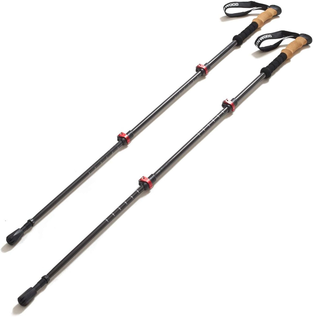Steinwood Premium Carbon Wanderstöcke - Trekkingstöcke - extra leicht, verstellbar mit Teleskop und