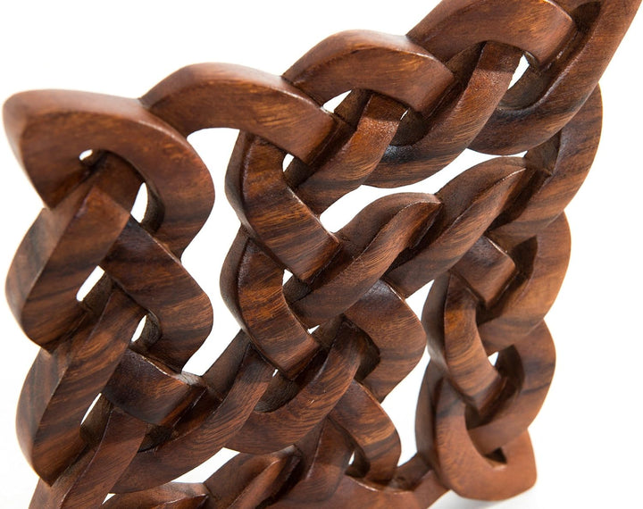 Windalf Celtic Holz-Ornament ISIRA 28 cm Handgearbeitete keltische Knoten Holz Wand-Holzrelief